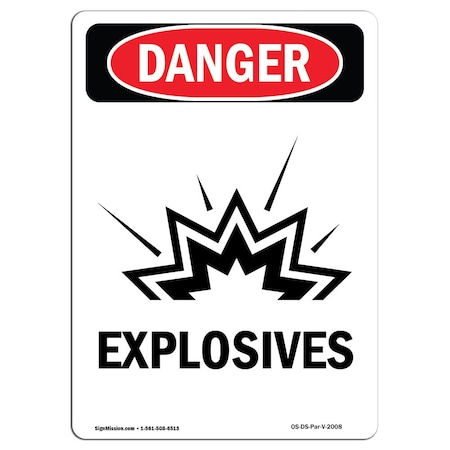 Signmission Safety Sign, OSHA Danger, 24" Height, Aluminum, 1824-V-2008, Portrait OS-DS-A-1824-V-2008